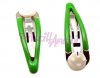 Gancho ranita horquilla cabello verde con base 47x13 mm Gancho ranita horquilla cabello verde con base 47x13 mm