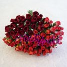 Red tone mulberry paper closed rosebuds - 4 mm - 100 pces