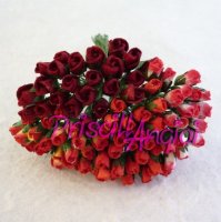 Red tone mulberry paper closed rosebuds - 4 mm - 100 pces