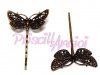 Base gancho horquilla bronce con filigrana mariposa 42 x 22 mm Base gancho horquilla bronce con filigrana mariposa 42 x 22 mm