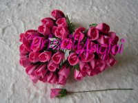 5 capullitos rosas color rosa vivo 6 mm