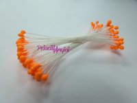 50 ORANGE colour long stem stamens ( 25 double pistils )