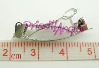 Silver Tone Hair Barrette Clip Finding 29x5mm ( n3 )