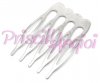 Comb Split tooth silver metal 39x26mm