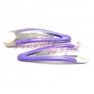 Frog hairpin, lilac hair slide large with base 47x13 mm