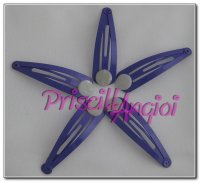 Frog hairpin, lilac hair slide large with base 47x13 mm