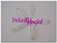 White Hair clip hair pin bobby pin with pad 45 mm