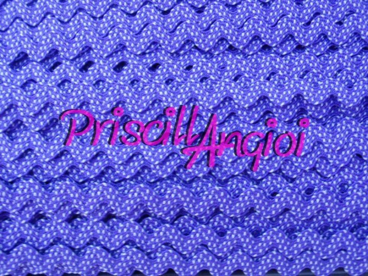 Ric Rac Ondulina Picunela MORADO TOPOS100%Polister 8mm(0.50 cm) - Haga un click en la imagen para cerrar