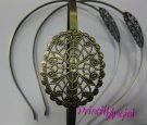 Tiara diadema BRONCE VINTAGE 38 cm ancho 5 mm filigrana 45x35 mm