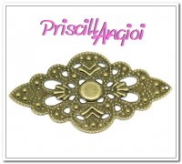 Antique Bronze Filigree 52x30 mm