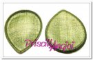 FOREST GREEN Base TEARDROP Sinamay 17x14 cm(2cm alto)