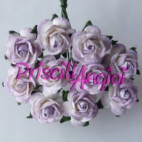 LILAC AND WHITE open roses 1.5 cm ( 10 pces.)