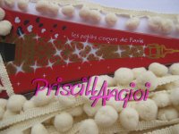 IVORY Pom pom fringe / trim - 20 cm - ribbon