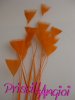 Pluma de gallo en pack 10 uni. PUNTA TRIANGULAR NARANJA 10-15 cm