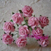 10 rosas abiertas 1.0 cm color rosa