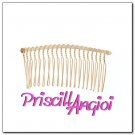 Comb Split tooth gold metal 75x38 mm