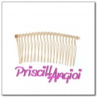 Comb Split tooth gold metal 75x38 mm