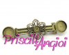 Pasador pelo color bronce 69x23 mm, int 6 y 12 mm Pasador pelo color bronce 69x23 mm, int 6 y 12 mm