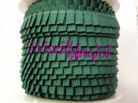 Pleated Grosgrain Ribbon Trim FOREST GREEN 082 ( 0.5 cm )