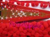 RED Pom pom fringe / trim - 20 cm - ribbon