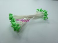 50 GREEN colour long stem stamens ( 25 double pistils )