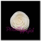 IVORY sinamay rose 10 cm