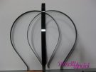 BLACK Narrow metalic headband 14X12 mm. 5 mm width