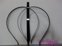 BLACK Narrow metalic headband 14X12 mm. 6 mm width