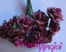 10 rosas abiertas 1.5 cm color purpura oscuro