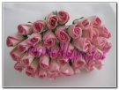 5 capullitos rosas rosa-blanco 6 mm