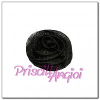 BLACK sinamay rose 10 cm