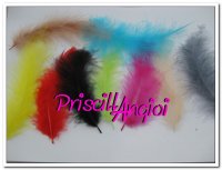 MIX COLORS Marabou feather 120-140 mm ( 12 pce )