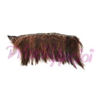 BROWN CHOCOLATE Feather Fringe rooster neck - 10 cm ( 30 fea )
