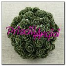 OLIVE GREEN open roses 1.5 cm ( 10 pces.)