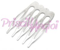 Base peina peineta plateada metalica 39x26 mm