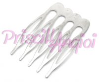 Comb Split tooth silver metal 39x26mm