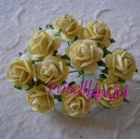 YELLOW open roses 1.0 cm ( 10 pces.)