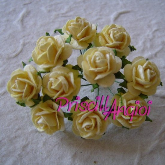 10 rosas abiertas 1.0 cm color amarillo - Haga un click en la imagen para cerrar