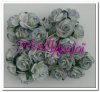 Light blue 2 tone open roses 25 mm ( 5 pces.)