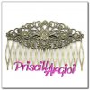 Base peina peineta bronce filigrana 81x55 mm Base peina peineta bronce filigrana 81x55 mm