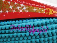 TEAL little Pom pom fringe / trim - 50 cm - ribbon