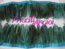 Turquoise Pheasant " almond " Feather Fringe - 10 cm