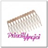 Comb Split tooth rose gold metal 64x39 mm