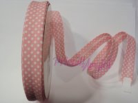 bias tape pastel pink with white dots 1.8 cm, 029 pink (1 m)