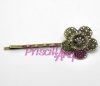 Base gancho horquilla color bronce con filigrana flor 6.6x2.6 mm Base gancho horquilla color bronce con filigrana flor 6.6x2.6 mm