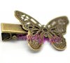 Pinza 32 mm bronce estilo vintage filigrana mariposa 4x2.7 mm Pinza 32 mm bronce estilo vintage filigrana mariposa 4x2.7 mm