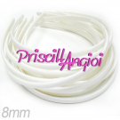 Tiara diadema blanca de plastico 8 mm con dientes ( 4 uds)