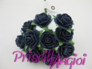 DARK BLUE open roses 1.5 cm ( 10 pces.)