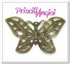 Aplique fornitura filigrana bronce mariposa 31x22 mm