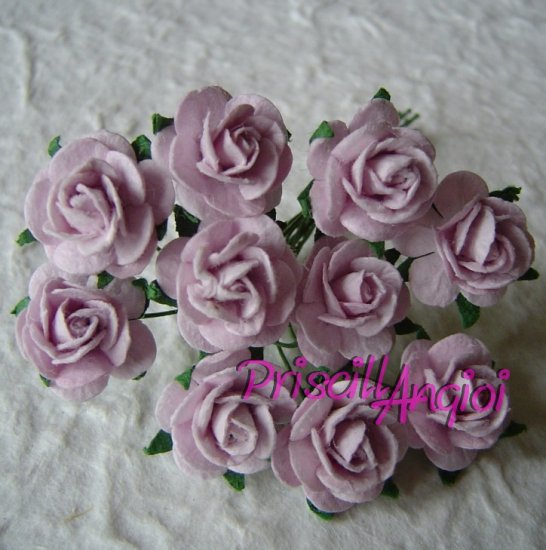 10 rosas abiertas 1.0 cm color lila claro - Haga un click en la imagen para cerrar